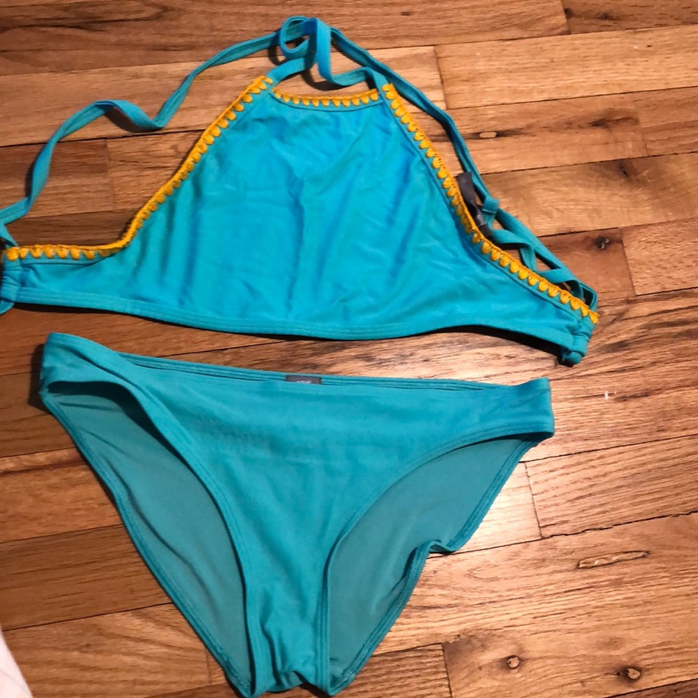 VS turquoise full coverage bathing suit
